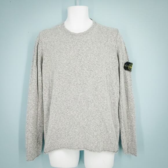 Stone Island Men's Size Large L Heather Gray Lightweight Crew Cotton Sweater - Picture 1 of 9
